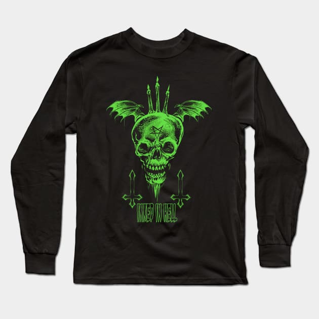 Flying Skull Long Sleeve T-Shirt by wildsidecomix